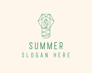 Geometric Leaf Garden logo design