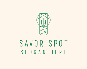 Geometric Leaf Garden logo design