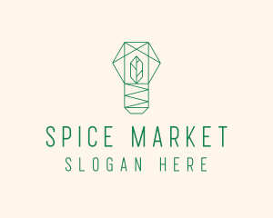 Geometric Leaf Garden logo design