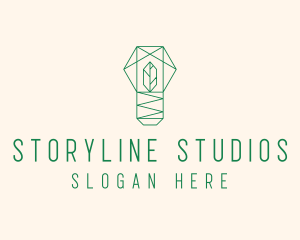 Geometric Leaf Garden logo design