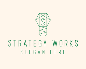 Geometric Leaf Garden logo design