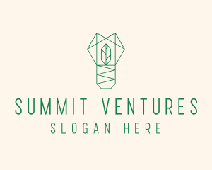 Geometric Leaf Garden logo design