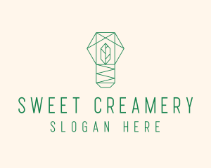 Geometric Leaf Garden logo design