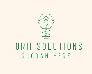 Geometric Leaf Garden logo design