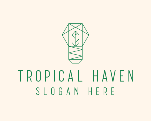 Geometric Leaf Garden logo design