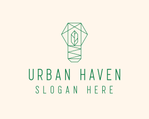 Geometric Leaf Garden logo design