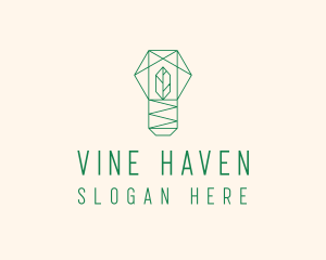 Geometric Leaf Garden logo design