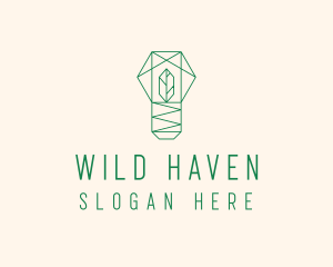 Geometric Leaf Garden logo design