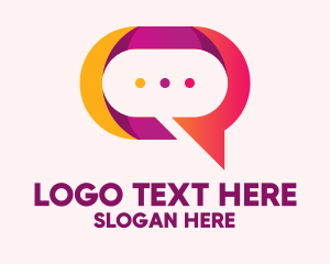 Virtual - Chat Bubble App logo design