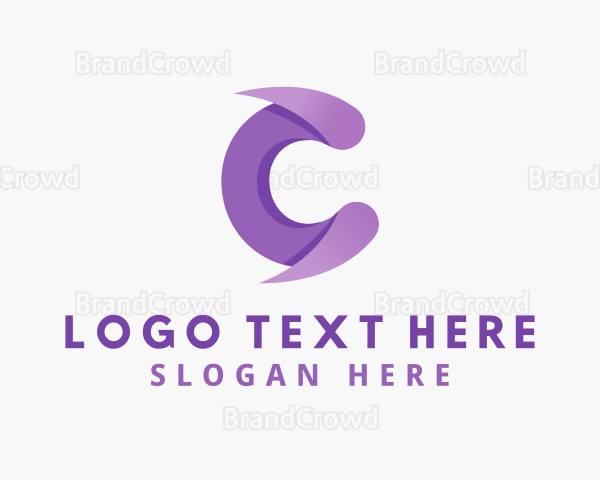 Purple Firm Letter C Company Logo