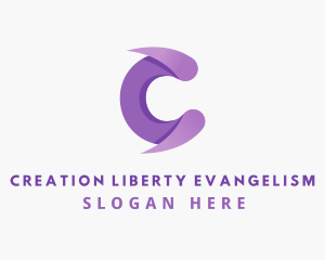 Purple Firm Letter C Company logo design