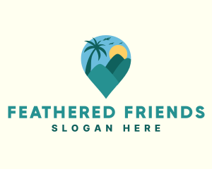 Birds - Outdoor Tropical Mountain Destination logo design