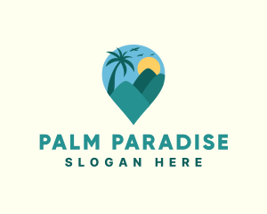 Outdoor Tropical Mountain Destination logo design