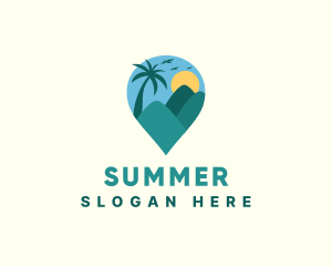 Outdoor Tropical Mountain Destination logo design