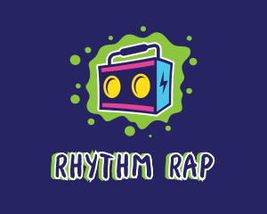 Rap - Splatter Boom Box logo design