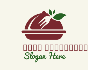 Kitchen - Fork Vegan Food Cloche logo design