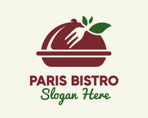 Fork Vegan Food Cloche logo design