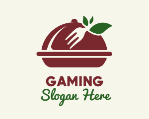 Cutlery - Fork Vegan Food Cloche logo design