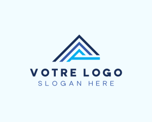 Blue Line Letter A Logo