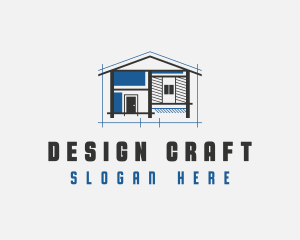 Blueprint - House Architect Blueprint logo design