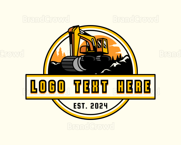 Excavator Mining Machine Logo