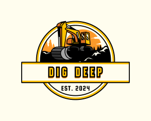 Excavator Mining Machine logo design