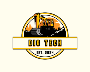 Excavator Mining Machine logo design