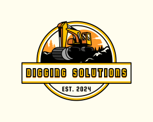 Excavator Mining Machine logo design