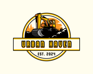 Excavator Mining Machine logo design