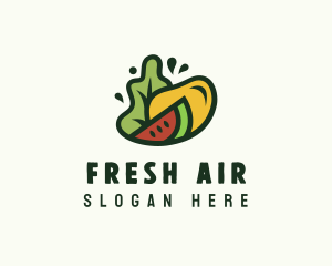 Vegan Grocery Fruit logo design