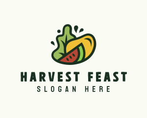 Vegan Grocery Fruit logo design