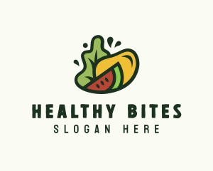 Vegan Grocery Fruit logo design