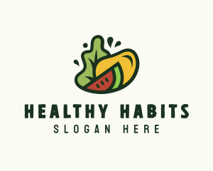 Vegan Grocery Fruit logo design