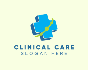 3D Cross Orbit Healthcare logo design