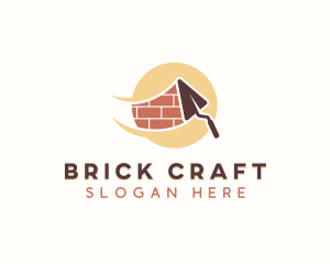 Brickwork - Masonry Construction Trowel logo design