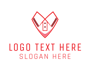 Clean - Collar Shirt Heart logo design