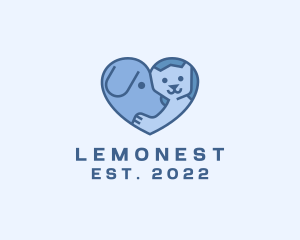 Animal Pet Care Heart logo design