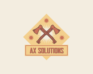 Woodworking Ax Tool logo design