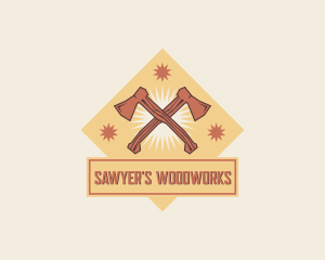 Woodworking Ax Tool logo design