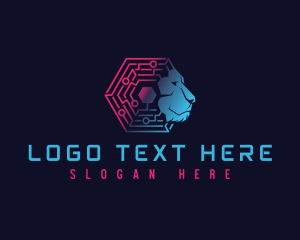 Gaming - Cyber Circuit Lion logo design