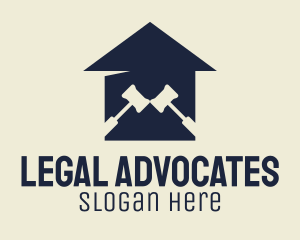 Legal Gavel Courthouse logo design