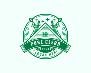 Cleaning Roof Maintenance logo design