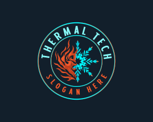 Fire Ice HVAC Thermal logo design