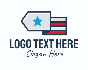 Soldier - Star Stripes Military logo design
