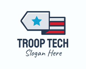 Troop - Star Stripes Military logo design