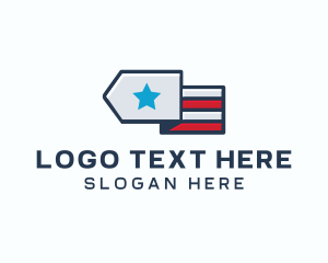 Political - Star Stripes Military logo design