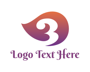 Shape - Gradient Leaf Number 3 logo design