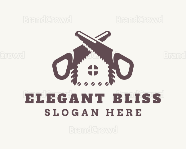 Woodworking House Handsaw Logo