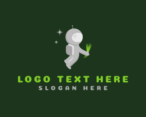 Outer - Space Astronaut Grass logo design