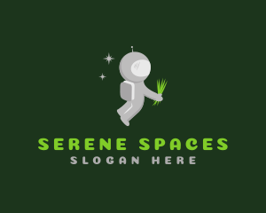 Space Astronaut Grass logo design